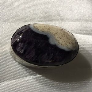 Stunning Natural Amethyst Sterling Pill Box
